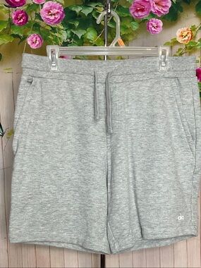 ALO Yoga Light Heather Gray Jogger Shorts #2012